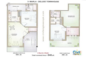 3 marla house plans