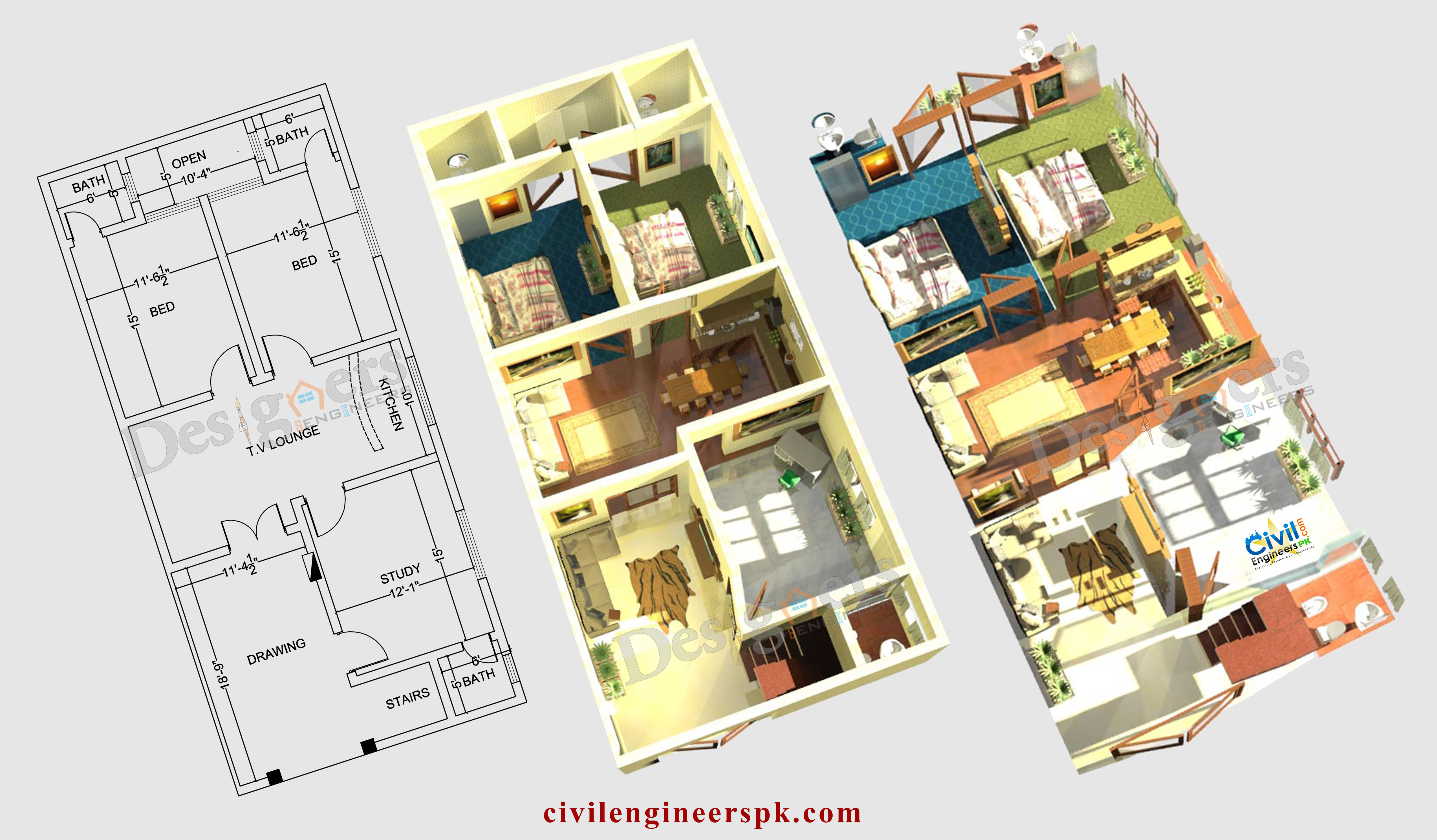 Pakistan 6 Marla House Plan