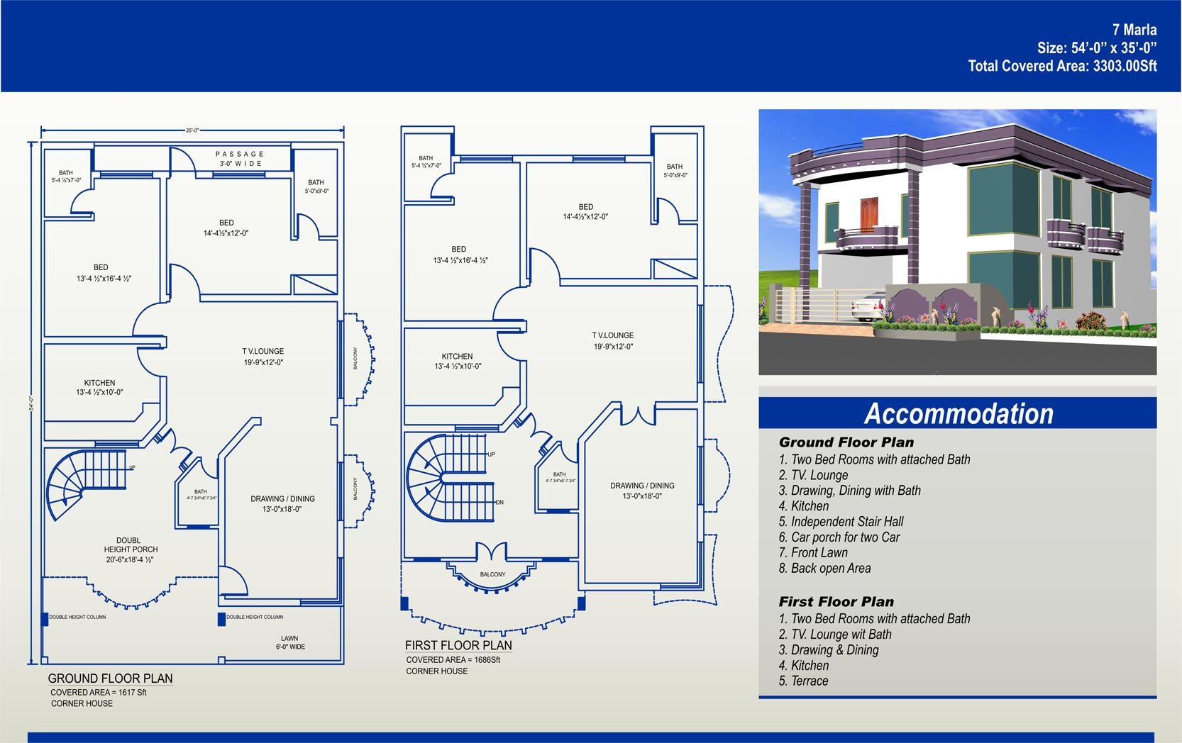 5 marla house design plans with basement