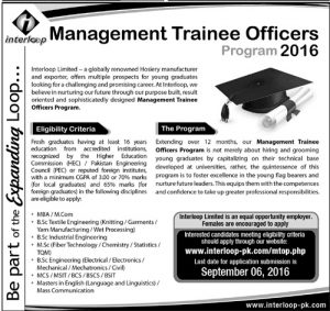 Management Trainee Officers Program 2016