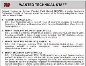 Wanted Technical Staff in NESPAK