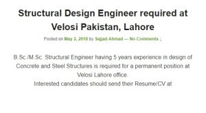 Structural Design Engineer required