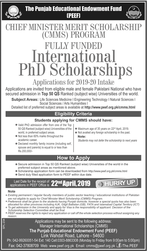  International PhD Scholarships