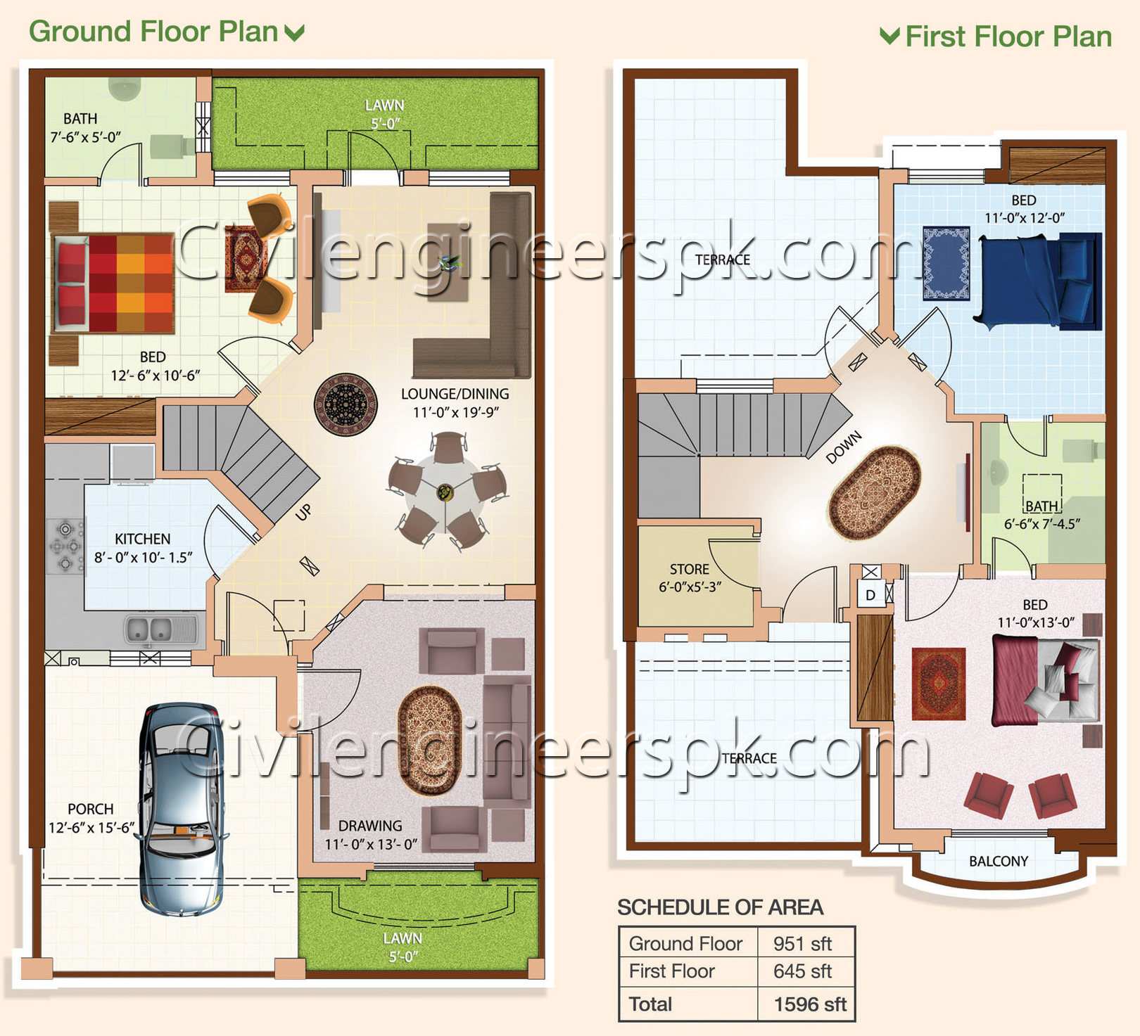 5 Marla House Plan Civil Engineers PK