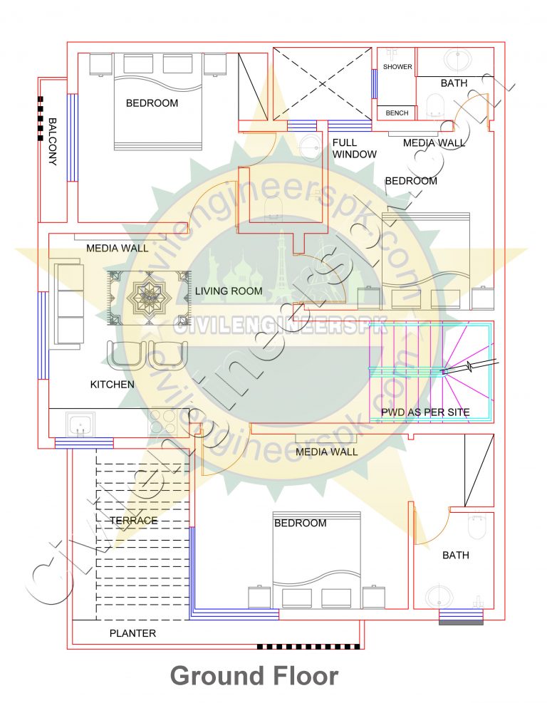 New 6 Marla Corner House Design - Civil Engineers PK