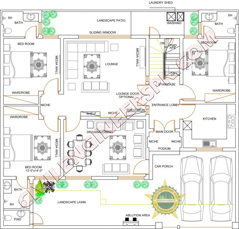 10 Marla House Design in Toba tek Singh - Civil Engineers PK